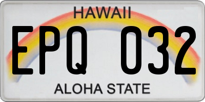 HI license plate EPQ032