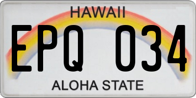 HI license plate EPQ034