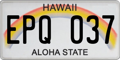 HI license plate EPQ037