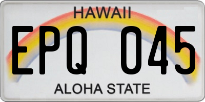 HI license plate EPQ045
