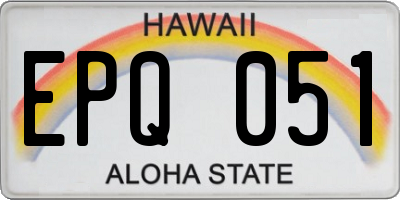 HI license plate EPQ051