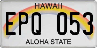 HI license plate EPQ053