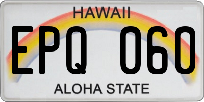 HI license plate EPQ060