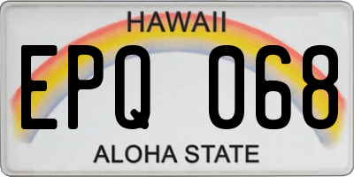 HI license plate EPQ068