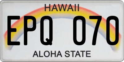 HI license plate EPQ070