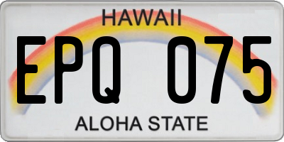 HI license plate EPQ075