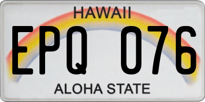 HI license plate EPQ076