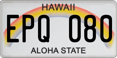 HI license plate EPQ080