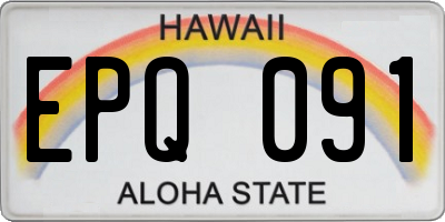 HI license plate EPQ091