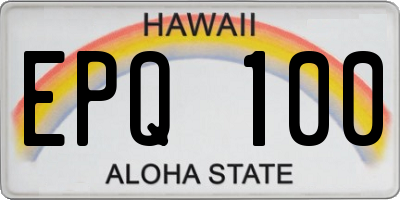 HI license plate EPQ100