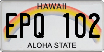 HI license plate EPQ102