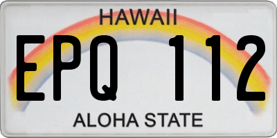 HI license plate EPQ112