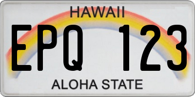 HI license plate EPQ123