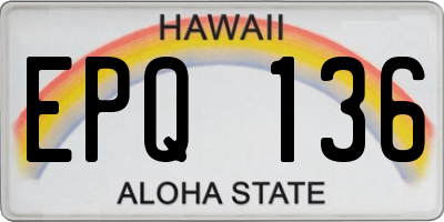 HI license plate EPQ136