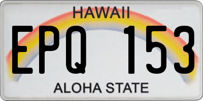HI license plate EPQ153