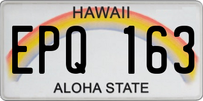 HI license plate EPQ163