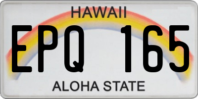 HI license plate EPQ165