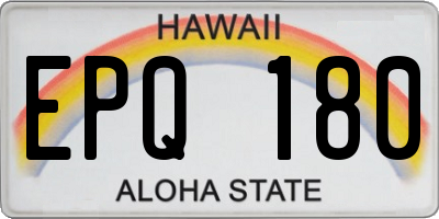 HI license plate EPQ180