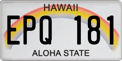 HI license plate EPQ181