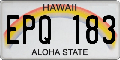 HI license plate EPQ183