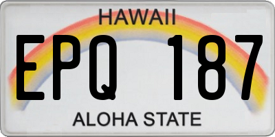 HI license plate EPQ187