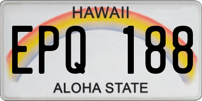 HI license plate EPQ188