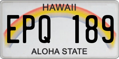HI license plate EPQ189