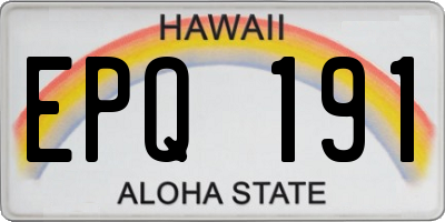 HI license plate EPQ191