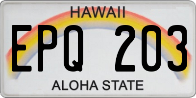 HI license plate EPQ203