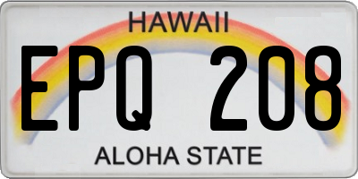 HI license plate EPQ208