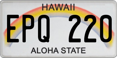 HI license plate EPQ220