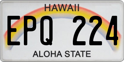 HI license plate EPQ224