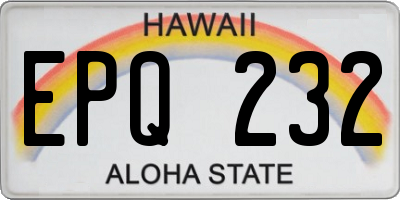 HI license plate EPQ232