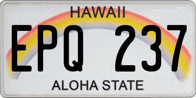 HI license plate EPQ237