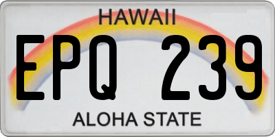 HI license plate EPQ239
