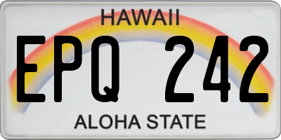 HI license plate EPQ242