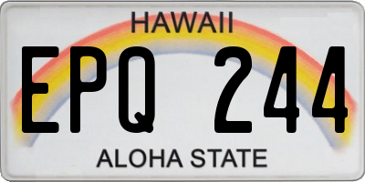 HI license plate EPQ244