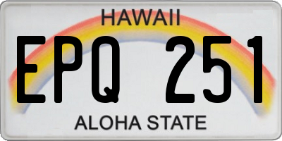 HI license plate EPQ251
