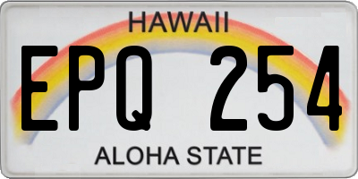 HI license plate EPQ254