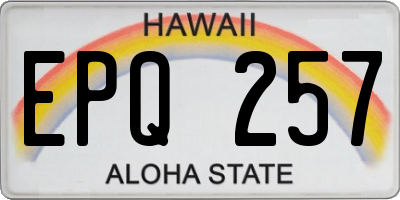 HI license plate EPQ257