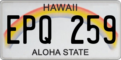 HI license plate EPQ259