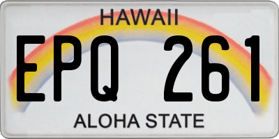 HI license plate EPQ261
