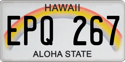 HI license plate EPQ267