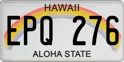 HI license plate EPQ276