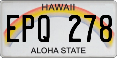 HI license plate EPQ278