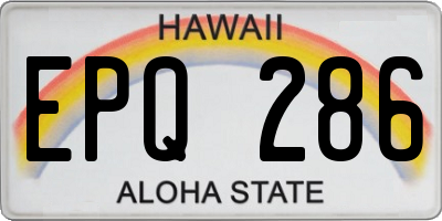 HI license plate EPQ286