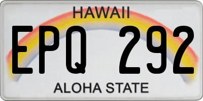 HI license plate EPQ292