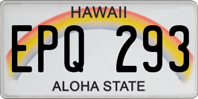 HI license plate EPQ293