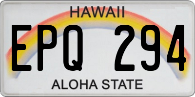 HI license plate EPQ294