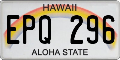 HI license plate EPQ296